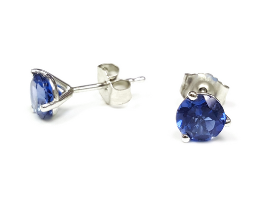 EARRING, 14KW, TANZANITE, RD