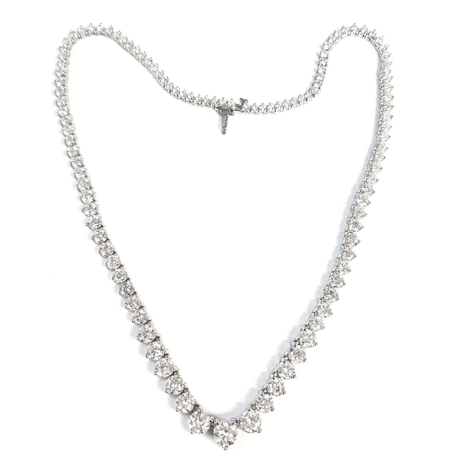 NECKLACE, 18KW, 15ct, DIAMOND, RD, Riviera