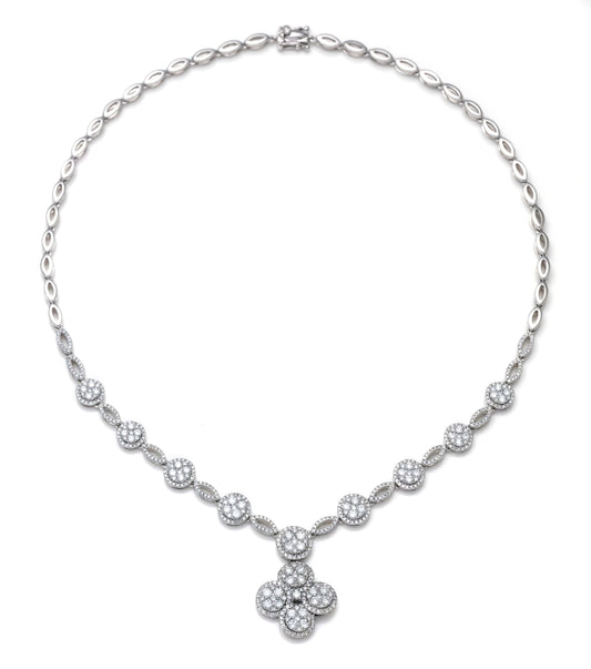 NECKLACE, 14KW, DIAMOND, RD