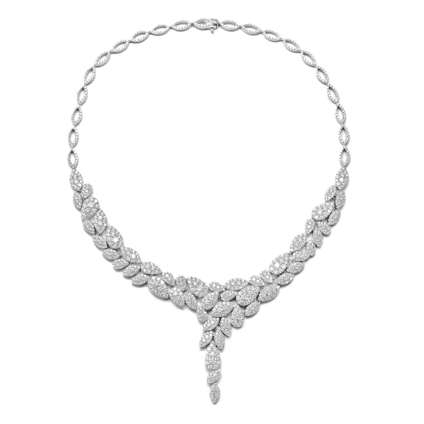 NECKLACE, 18KW, DIAMOND, RD, G, SI1