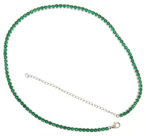 NECKLACE, 14KW, EMERALD, RD, 10pt