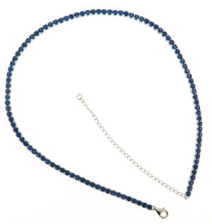 NECKLACE, 14KW, SAPPHIRE, RD, 10pt