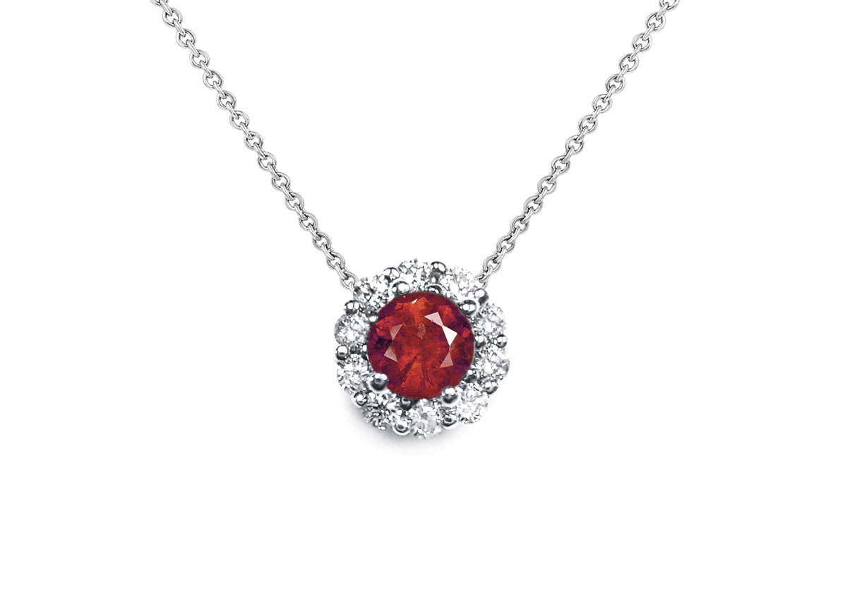 PENDANT, 14KW, RUBY, RD, 4.6 mm