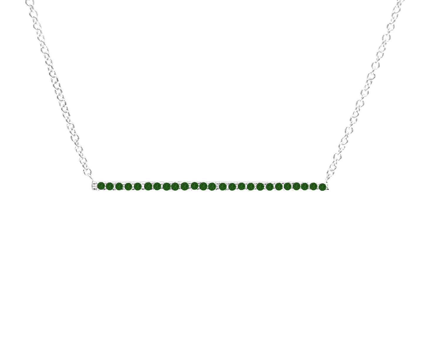 NECKLACE, 14KY, GREEN GARNET, RD, Fashion