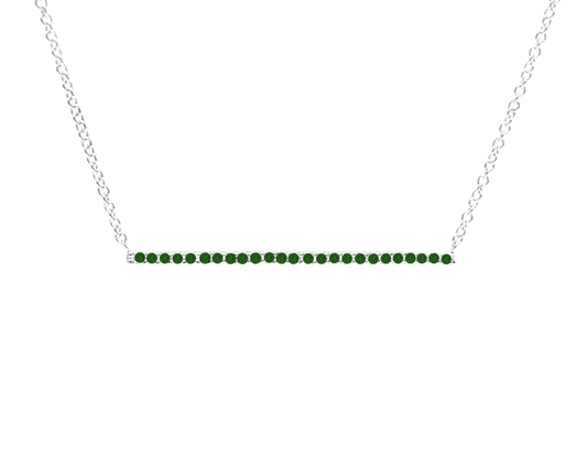 NECKLACE, 14KY, GREEN GARNET, RD, Fashion