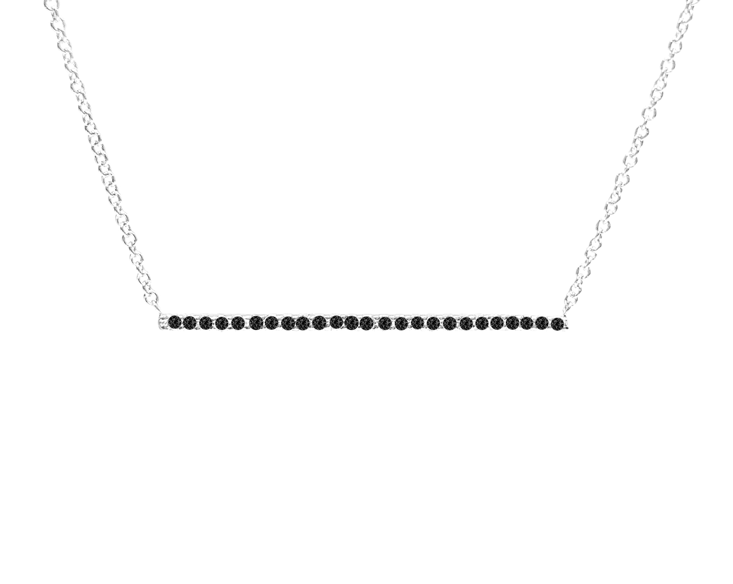 NECKLACE, 14KW, BLACK DIAMOND, RD, Fashion