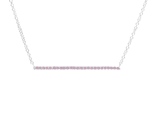 NECKLACE, 14KR, PINK SAPPHIRE, RD, Fashion