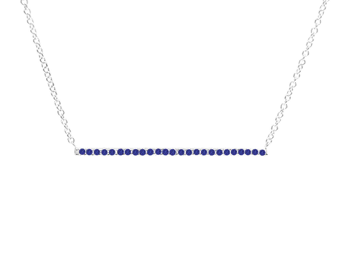 NECKLACE, 14KW, SAPPHIRE, RD, Fashion