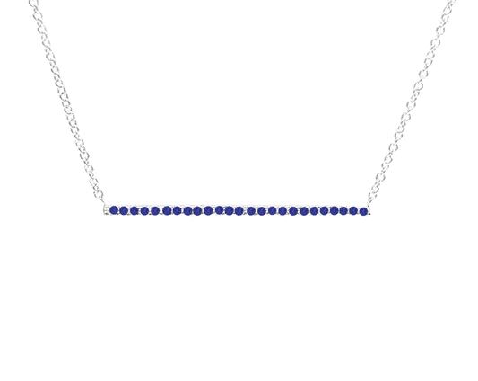 NECKLACE, 14KW, SAPPHIRE, RD, Fashion