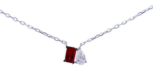 PENDANT, 14KW, RUBY, E/C, 5x3mm