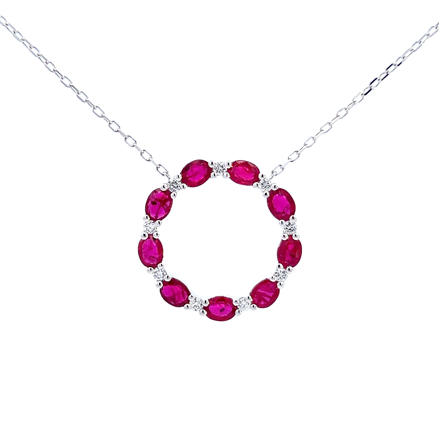 PENDANT, 14KW, RUBY, OVAL