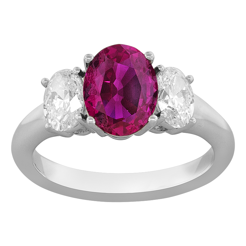 RING, 14KW, RUBY, OVAL, 9x7 mm, G/SI