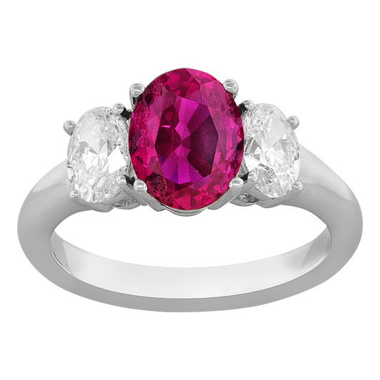 RING, 14KW, RUBY, OVAL, 9x7 mm, G/SI