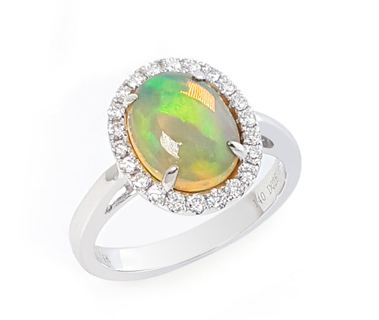 RING, 12x10mm, OPAL, OVAL, Midnight Opals