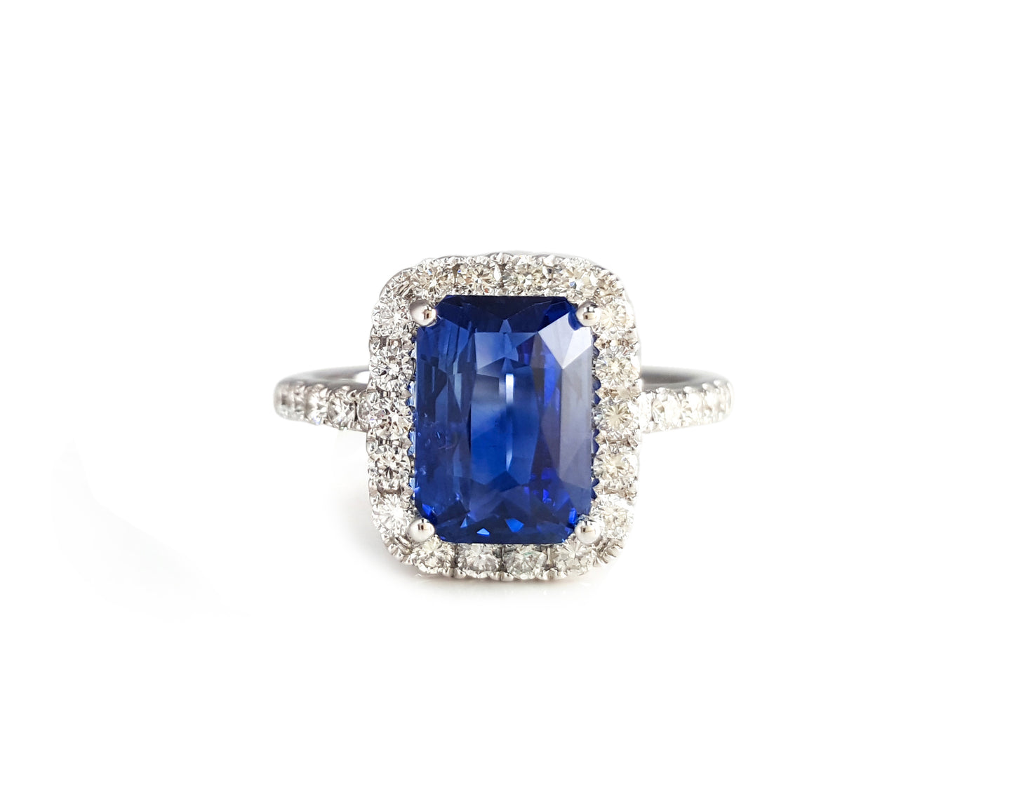 RING, 14KW, SAPPHIRE, E/C, 9x7 mm, BLUE, GEM, CEYLON